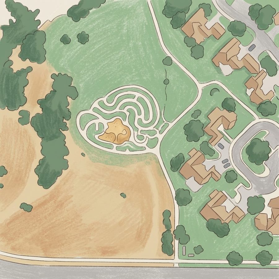 Illustrated map of Shanahan Ridge Park
