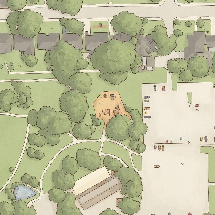Illustrated map of Sharpstown Green Park