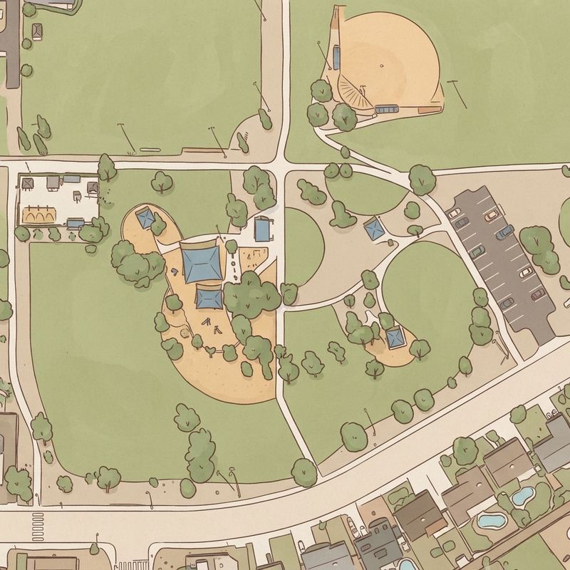 Illustrated map of Shawnee Park