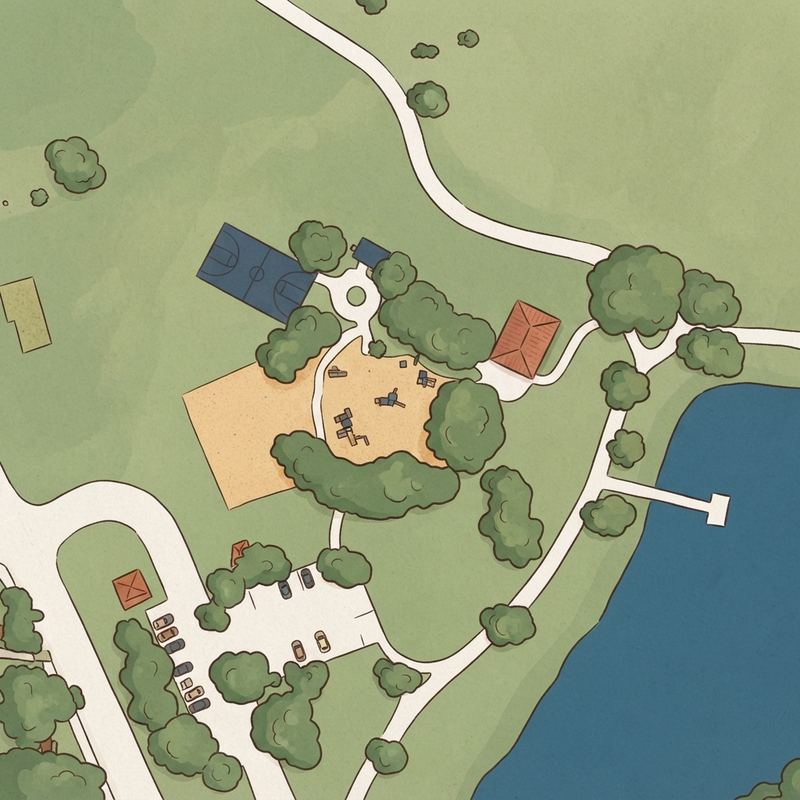 Illustrated map of Shawnee Park