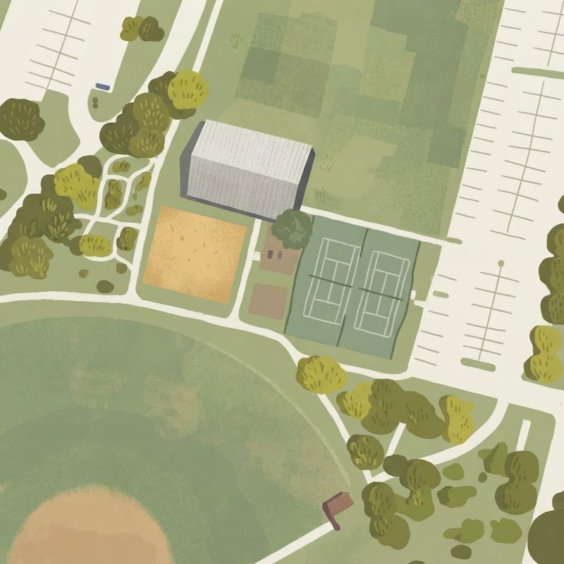 Illustrated map of Shawnee Trail Sports Complex