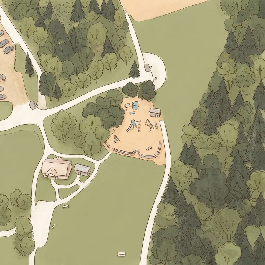 Illustrated map of Shelby Bottoms Nature Play Area