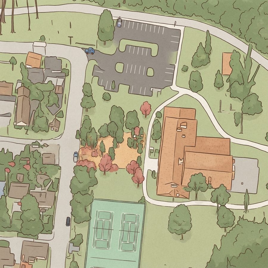 Illustrated map of Shelby Park