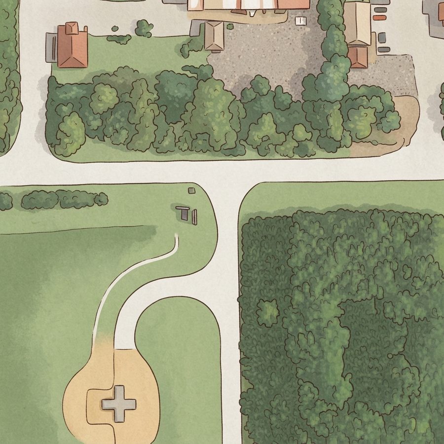 Illustrated map of Sheldon Lake State Park & Environmental Learning Center
