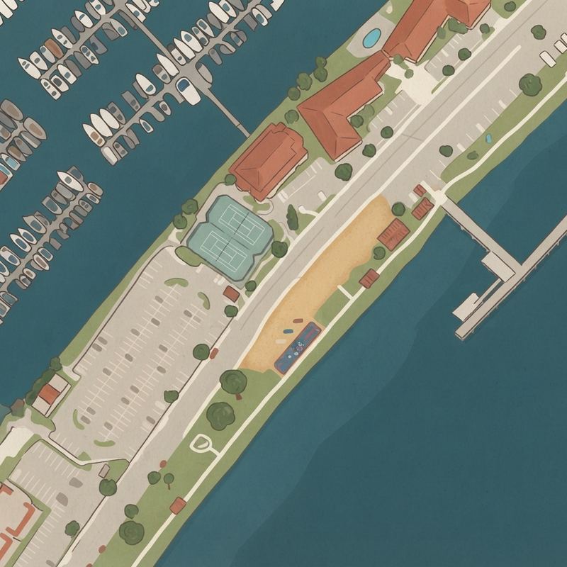 Illustrated map of Shelter Island Playground