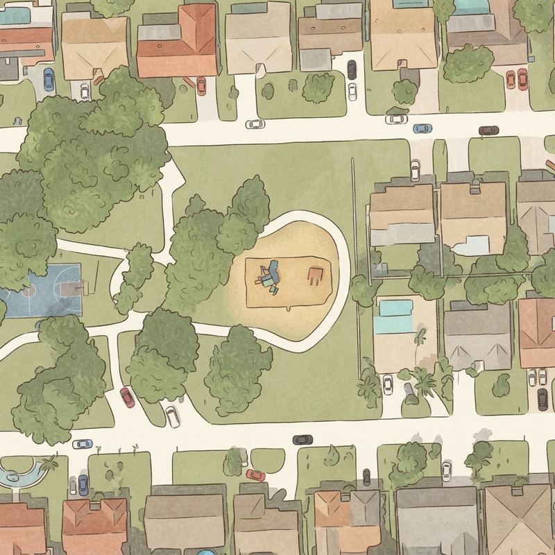 Illustrated map of Sheraton Park