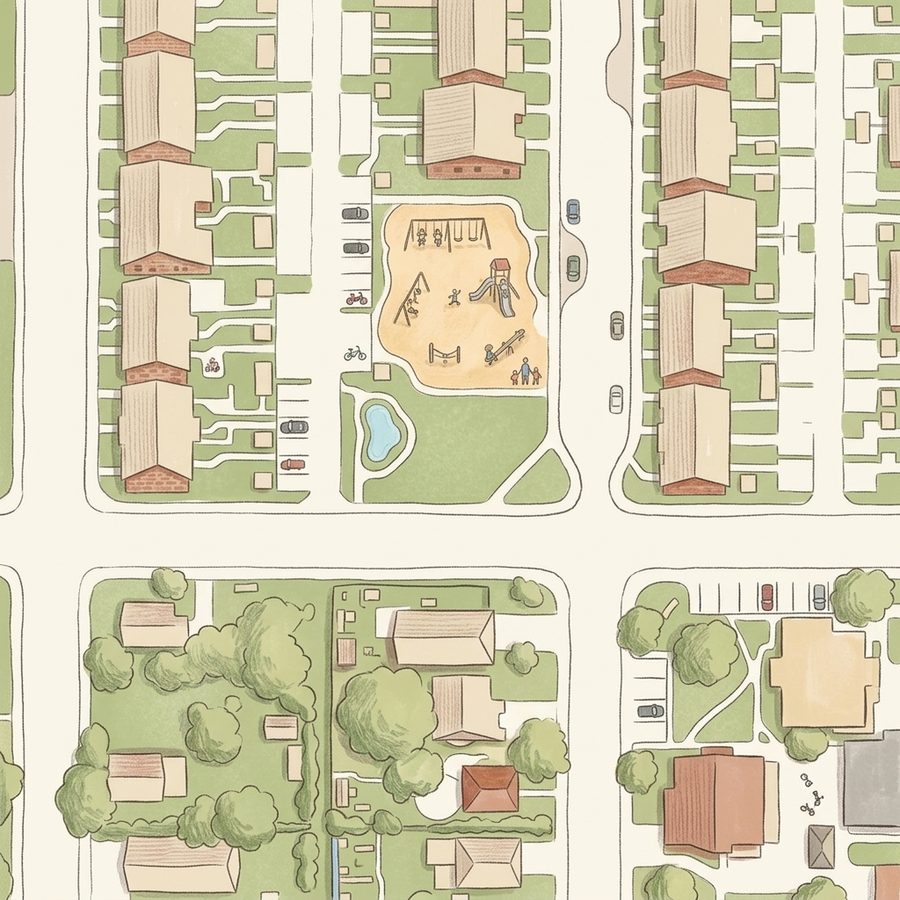 Illustrated map of Sheridan Square Park