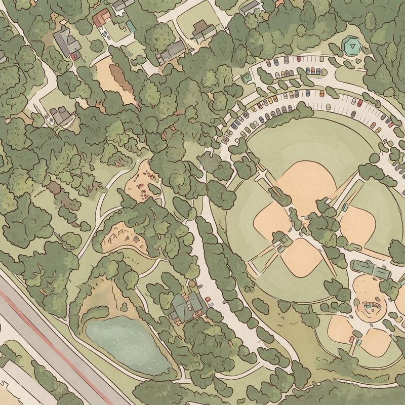 Illustrated map of Shorty Howell Park