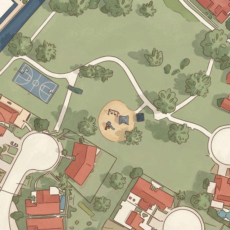 Illustrated map of Shoshone Park Playground
