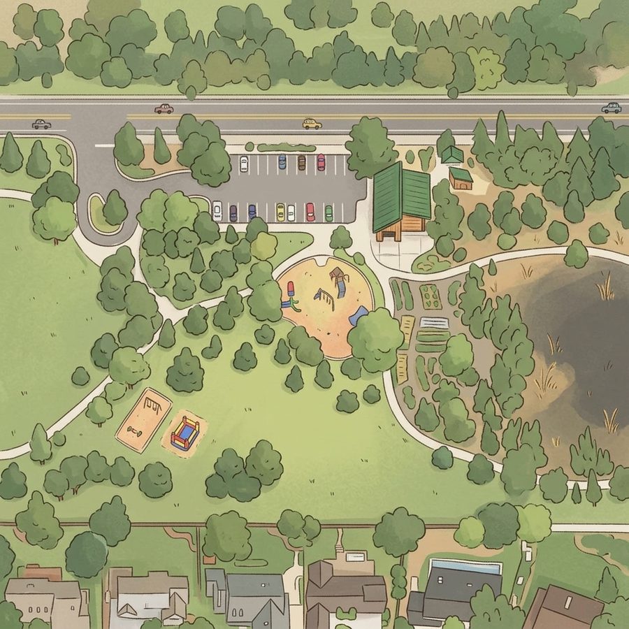 Illustrated map of Silo Park