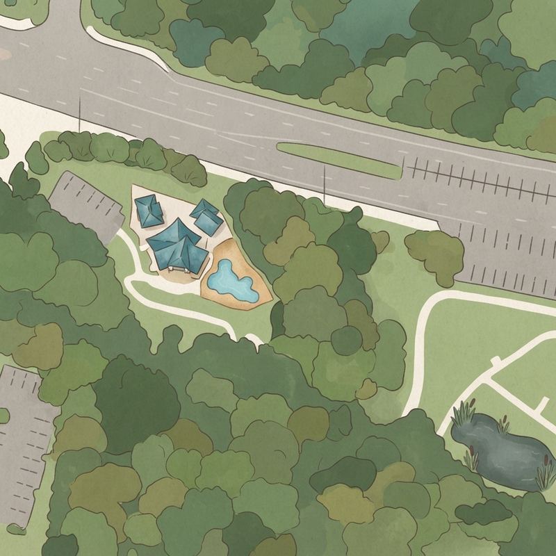 Illustrated map of Silver Comet Trailhead and Kid's Park