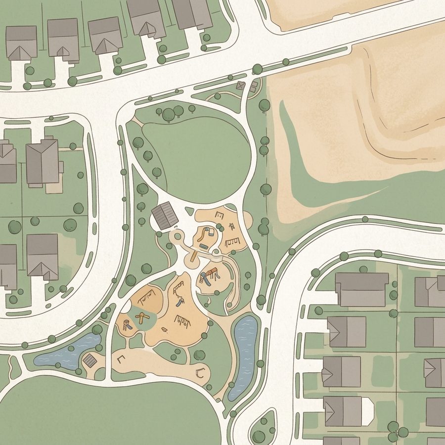 Illustrated map of Silver Creek Park
