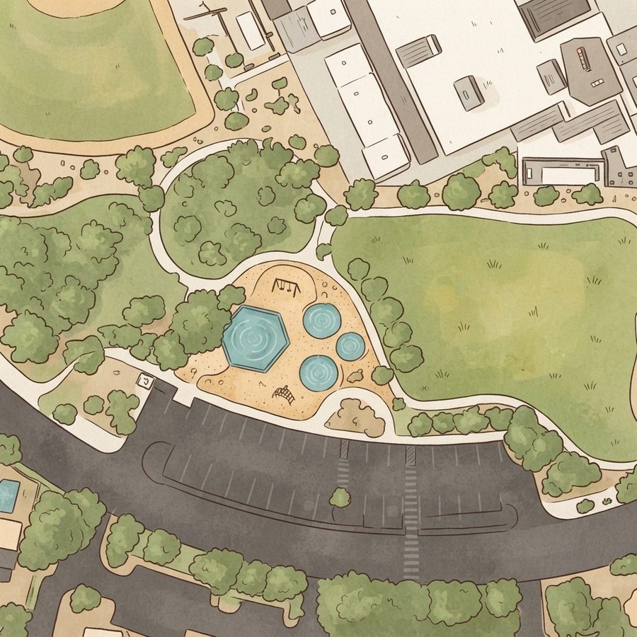 Illustrated map of Silver Springs Park