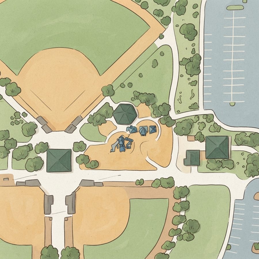 Illustrated map of Silverado Ranch Park
