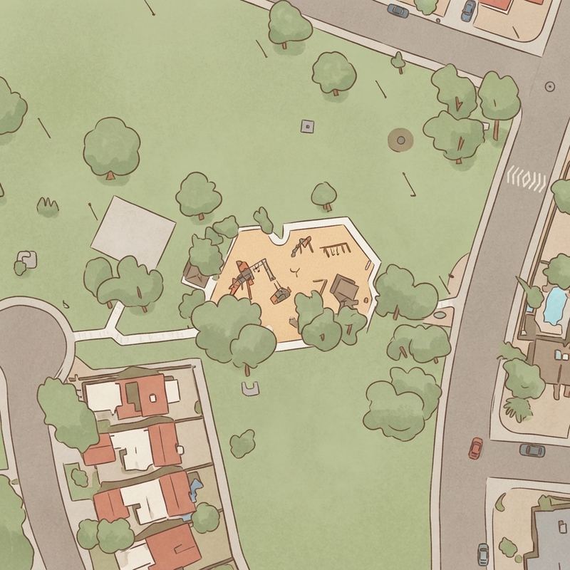 Illustrated map of Silvergate Park