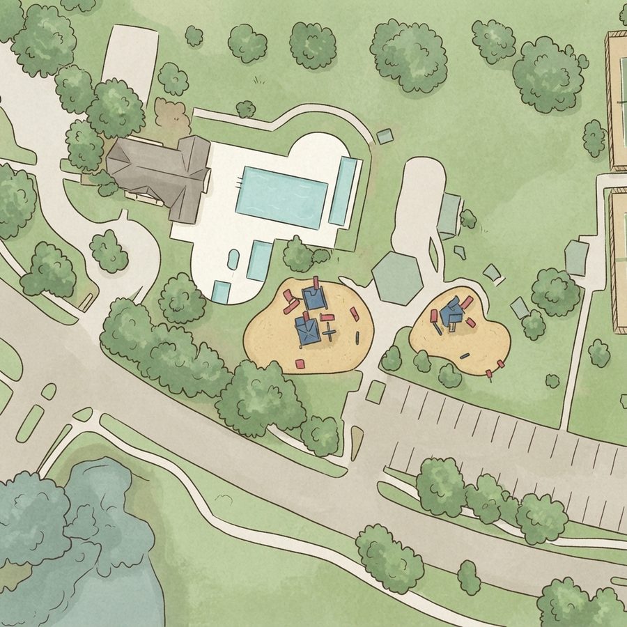 Illustrated map of Silverlake HOA ( Residents ) Community Park and Playground