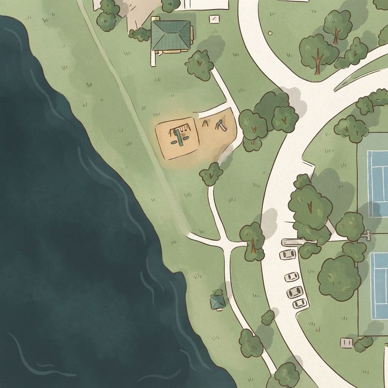 Illustrated map of SilverLakes Park - North