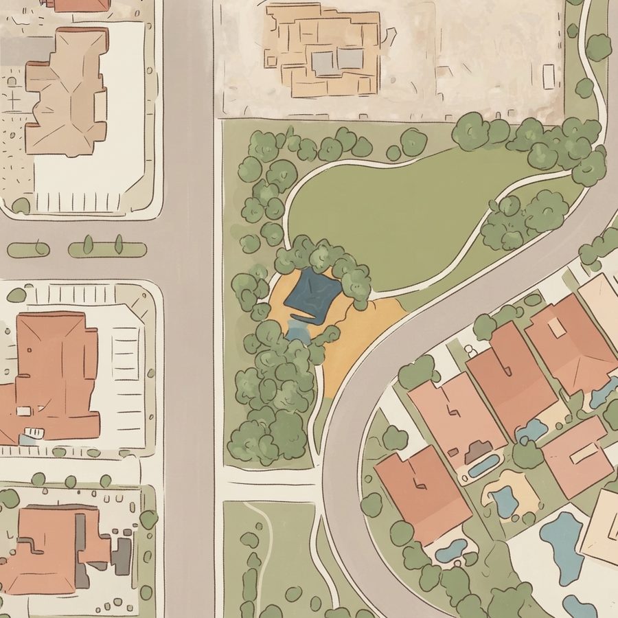 Illustrated map of Silverstone Ranch Playground