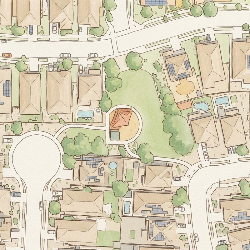 Illustrated map of Sin Lomas HOA Park