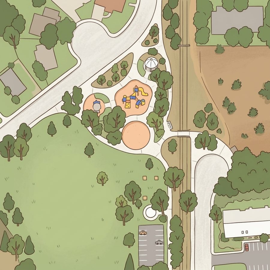 Illustrated map of Sister City Park