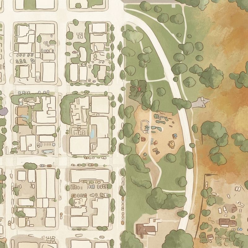 Illustrated map of Sixth Avenue Playground
