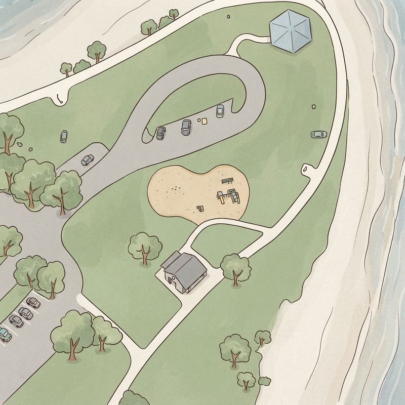 Illustrated map of Ski Beach Park