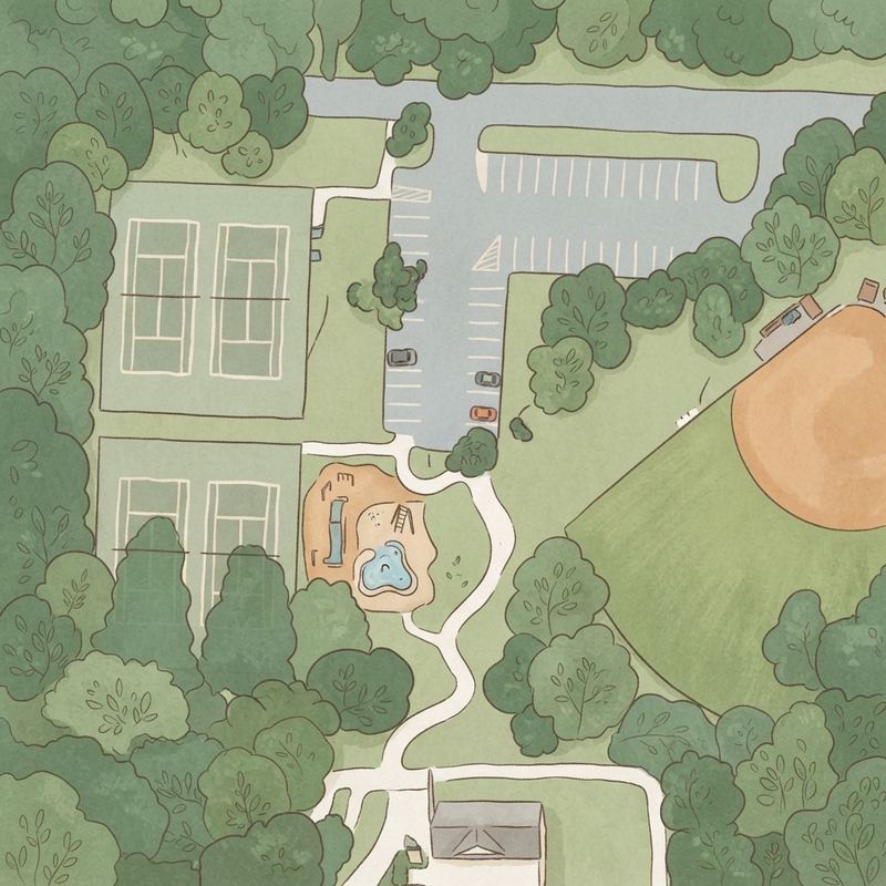 Illustrated map of "Skip" Wells Park