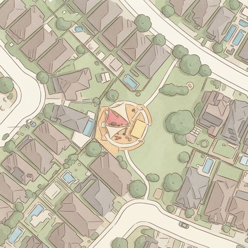 Illustrated map of Sky Crossing Resident Playground