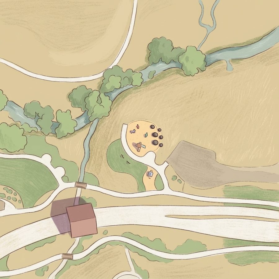 Illustrated map of Skyestone park