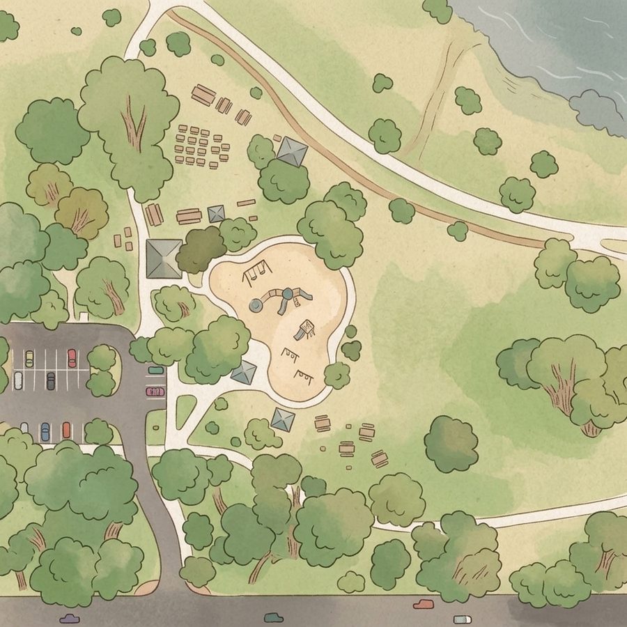 Illustrated map of Sloan's Lake Park