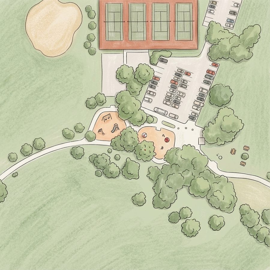 Illustrated map of Sloan's Lake Park Playground North