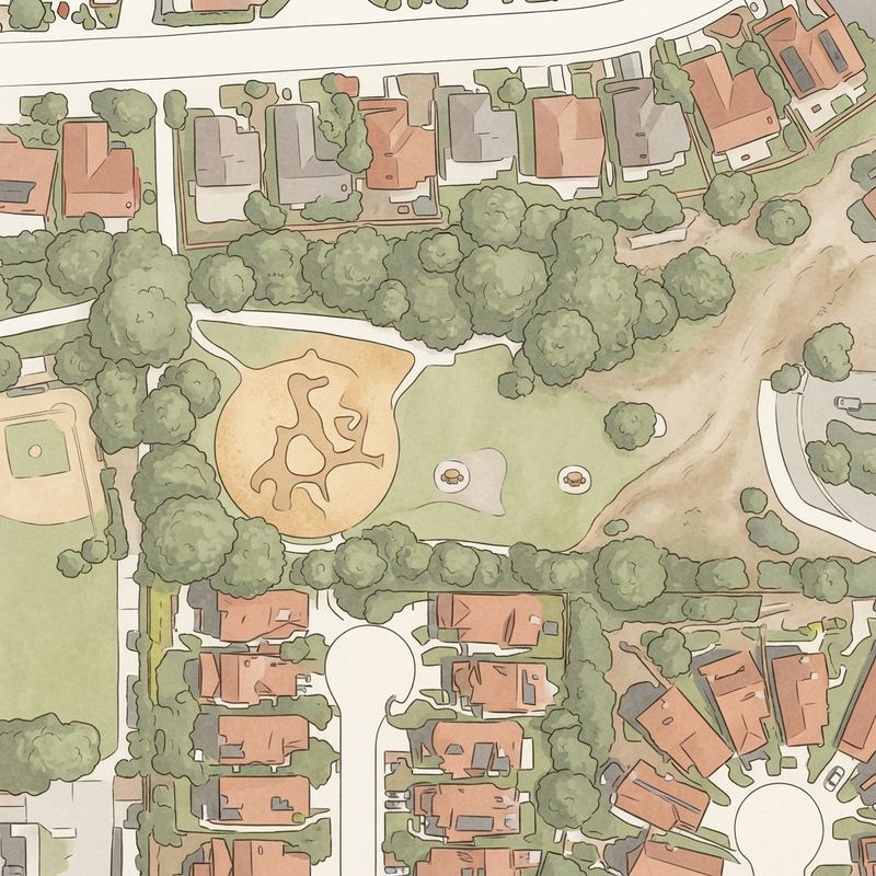 Illustrated map of Solana Highlands Park
