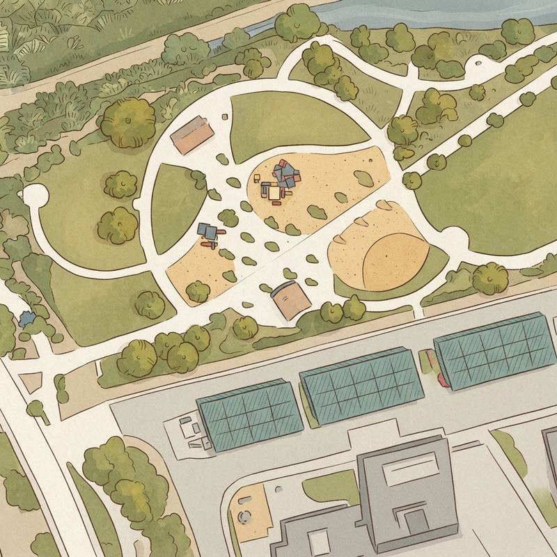 Illustrated map of Solana Ranch Park