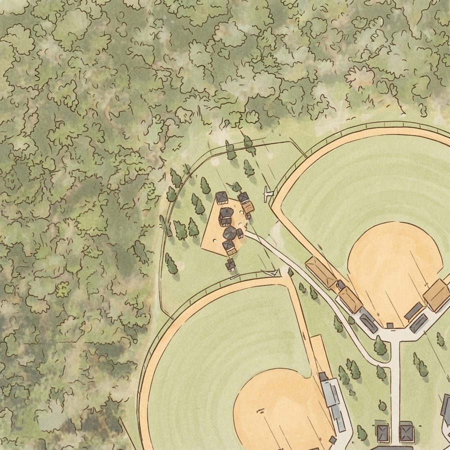 Illustrated map of Soldiers Creek Park