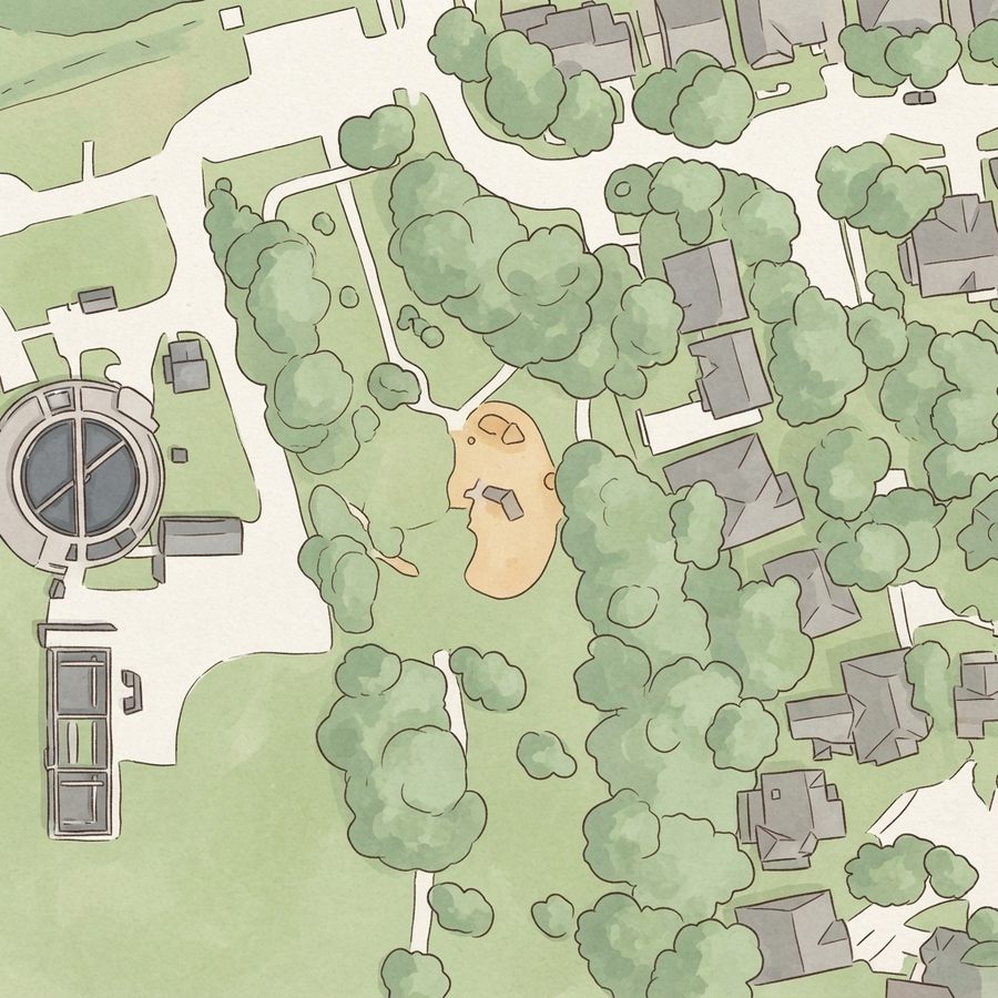 Illustrated map of South Bridge Park