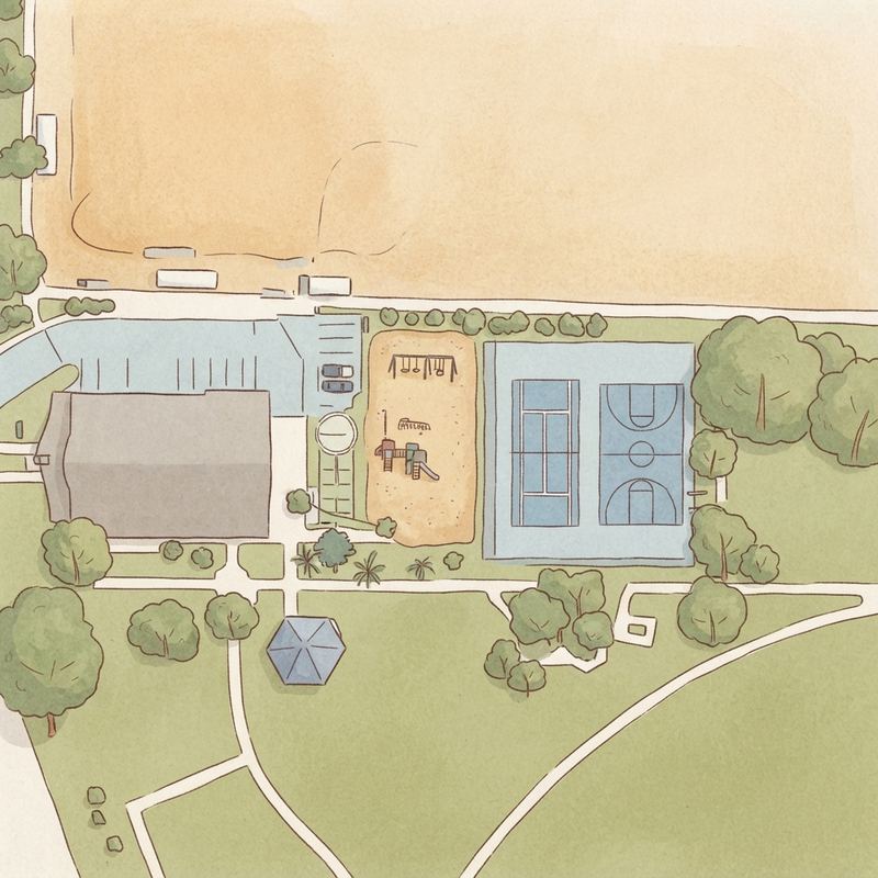 Illustrated map of South Clairemont Recreation Center