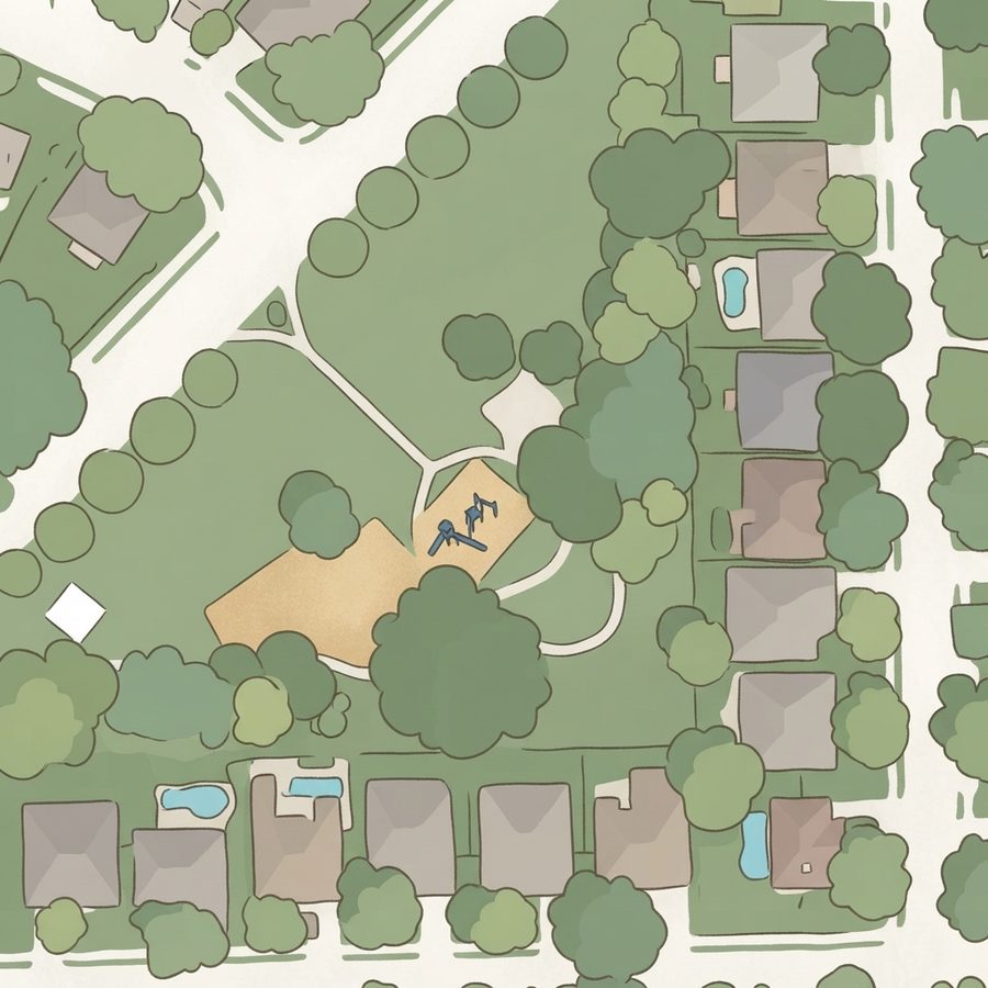 Illustrated map of South Down Park
