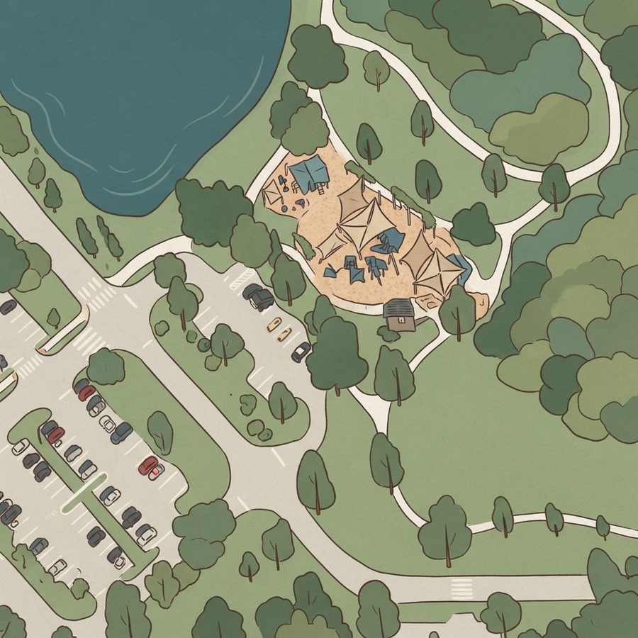 Illustrated map of South Econ Community Park