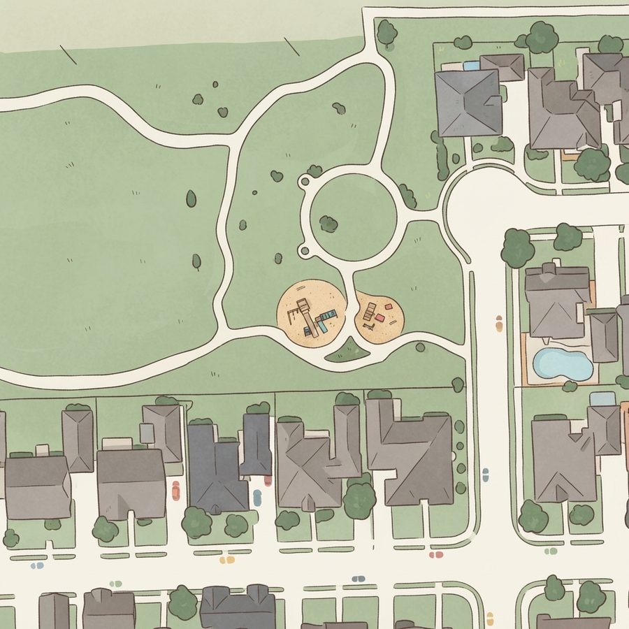 Illustrated map of South Gate Park