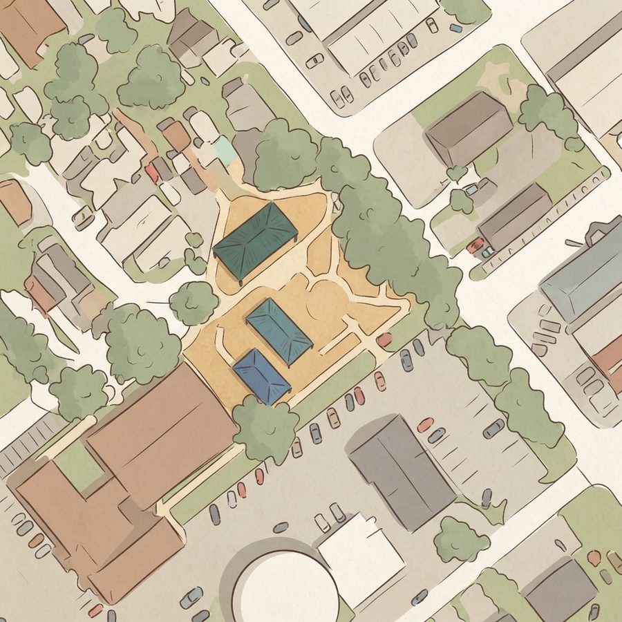 Illustrated map of South Houston City Park