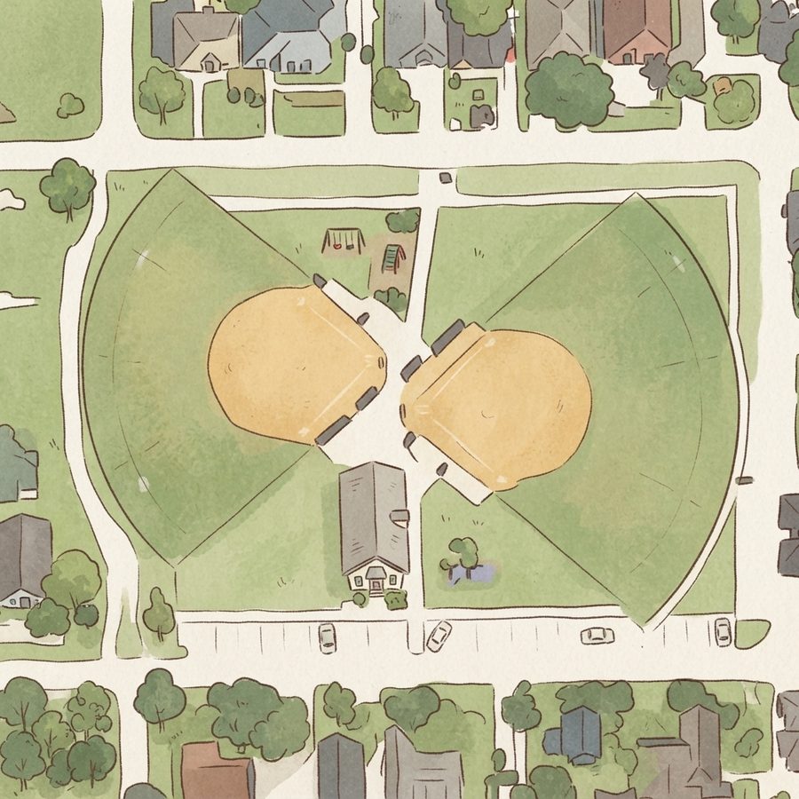 Illustrated map of South Houston Girls Softball