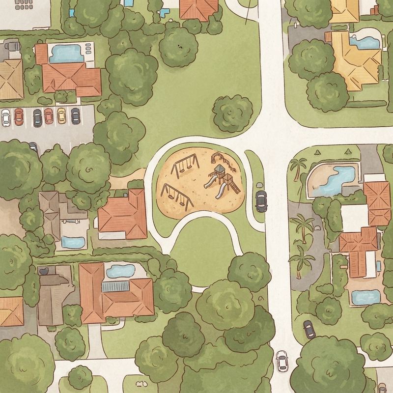 Illustrated map of South Miami Park