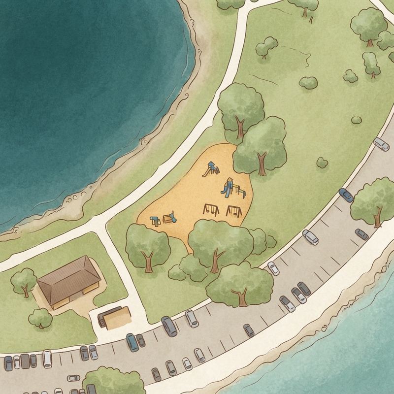 Illustrated map of South Mission Beach Park