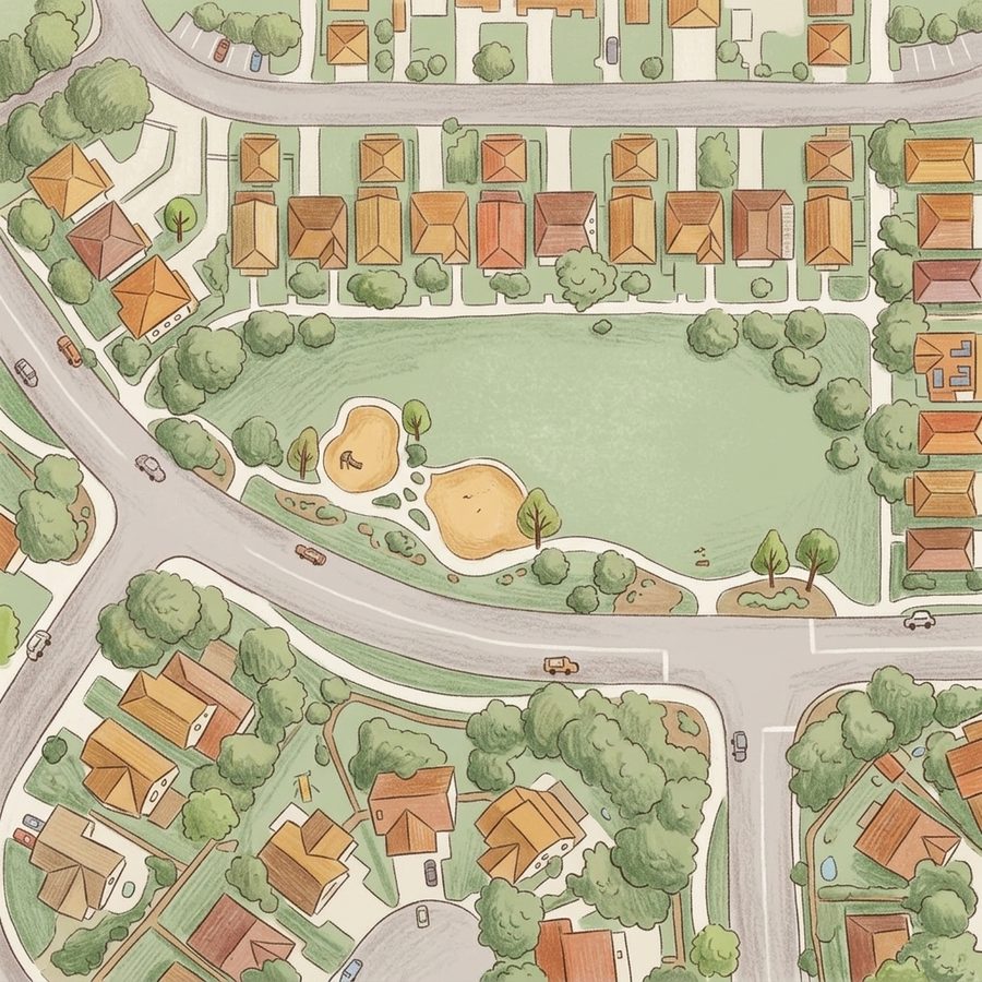 Illustrated map of South Park