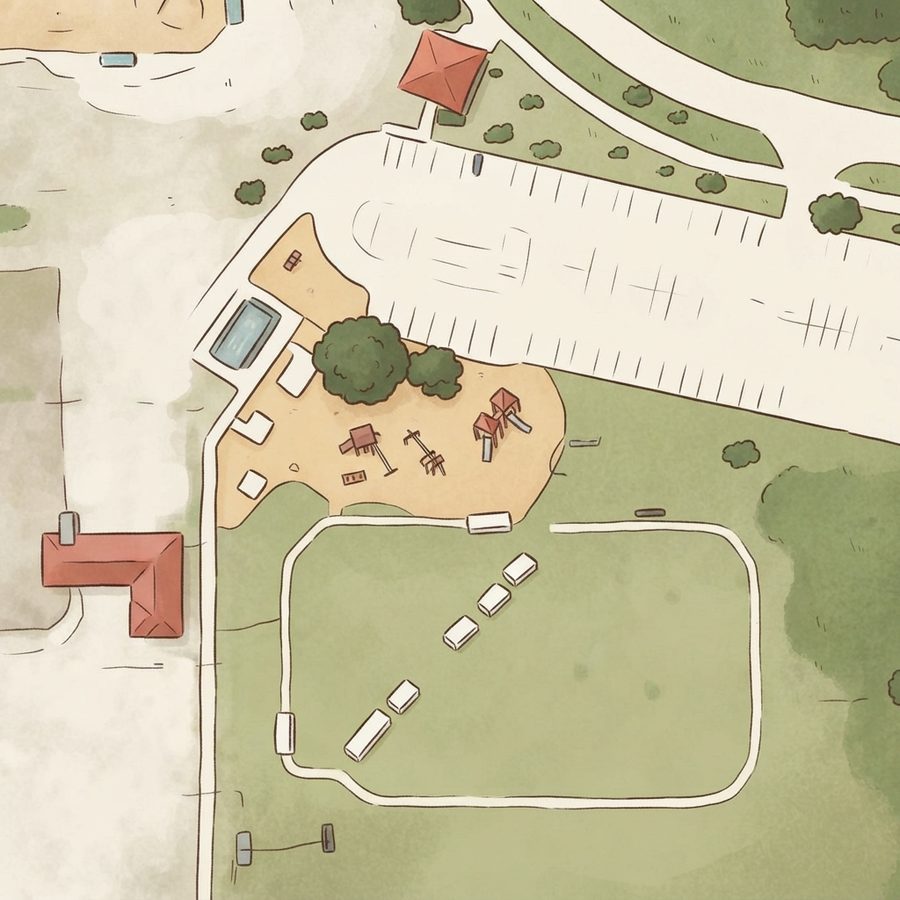 Illustrated map of South Side Lions Park