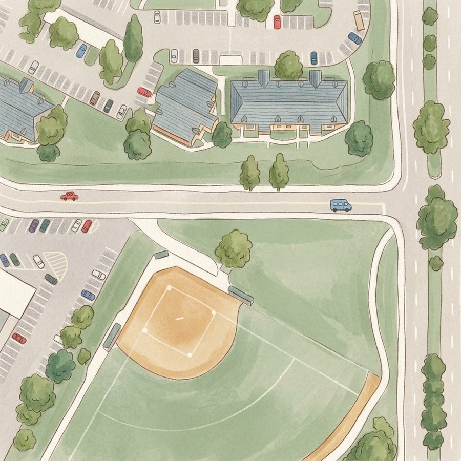 Illustrated map of South Suburban Parks