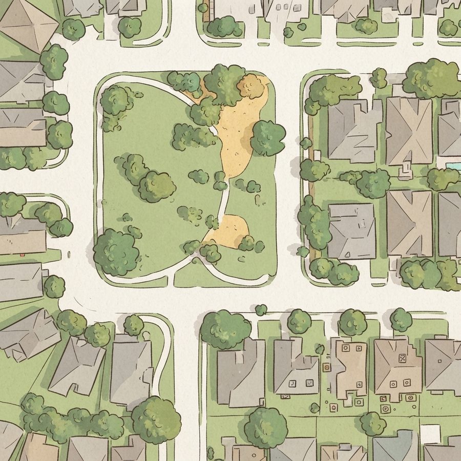 Illustrated map of South Windsor Park