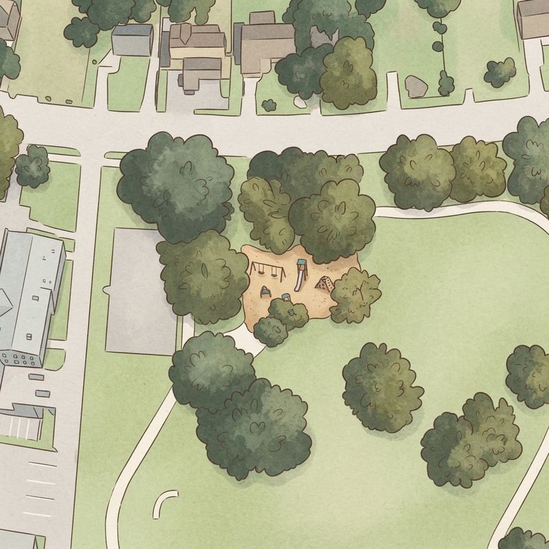 Illustrated map of Southcrest Park