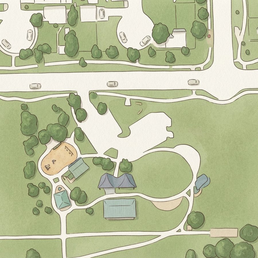 Illustrated map of Southern Colony Park