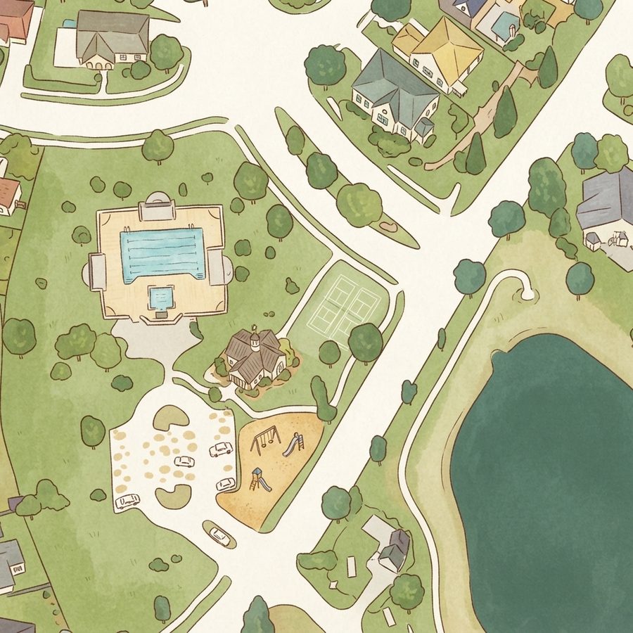 Illustrated map of Southfork Park